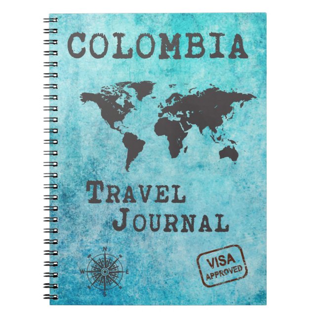 Caderno Espiral Planejador de viagem de Diário Colômbia Viagem (Frente)