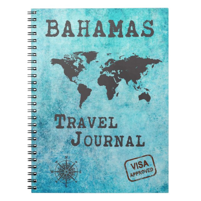 Caderno Espiral Planejador de Viagem de Diário das Bahamas (Frente)