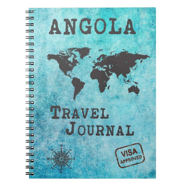 Caderno Espiral Planejador de Viagem de Diário de Angola Viagem (Frente)