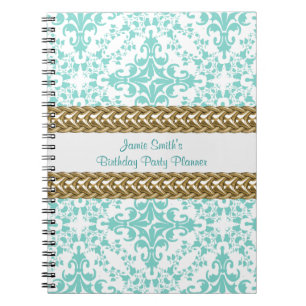 Caderno Espiral Planejador do aniversário do ouro branco do Lt