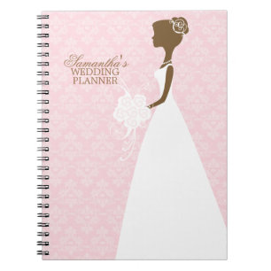 Caderno Espiral Planejador do casamento da silhueta da noiva