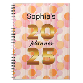 Caderno Espiral Planejador Personalizado 2025 com Cores de Pastel