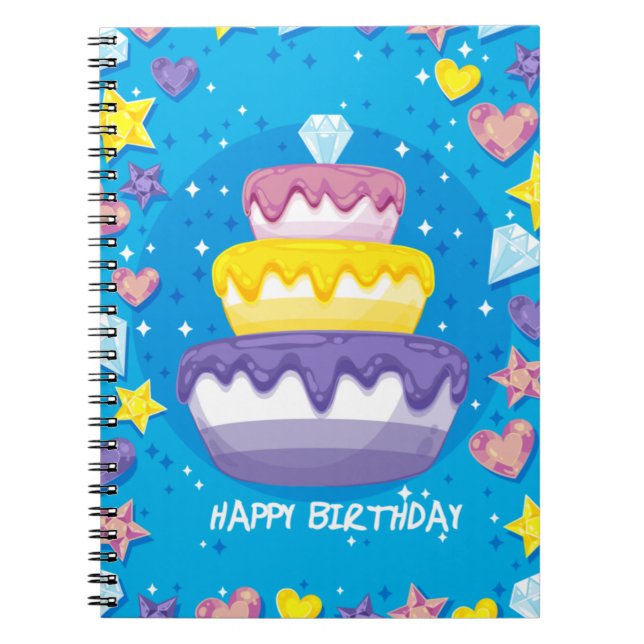 Caderno Espiral Planejador Personalizado Positivo de Aniversário A (Frente)