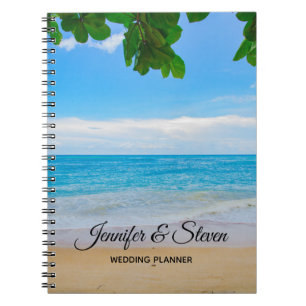 Caderno Espiral Planejador tropical do casamento da ilha das