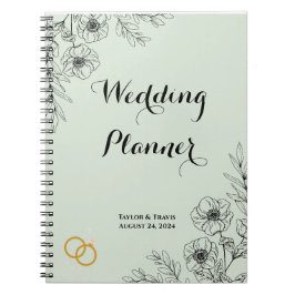 CADERNO ESPIRAL PLANETA FLORÍFICO DE CASAMENTO VERDE