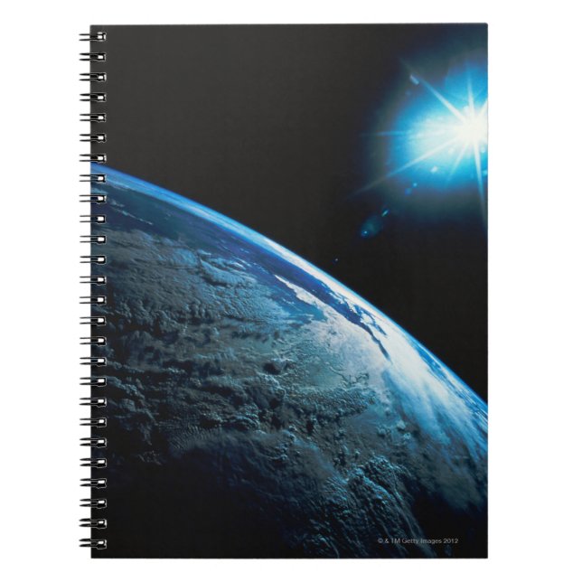 Caderno Espiral Planeta Terra e Estrela do Espaço (Frente)