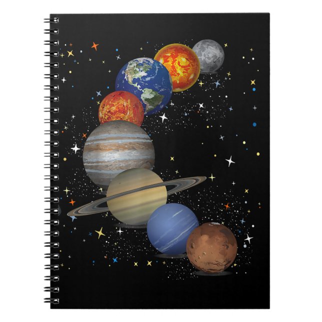 Caderno Espiral Planetas de Galáxia Universo Astronomia Solar Espa (Frente)
