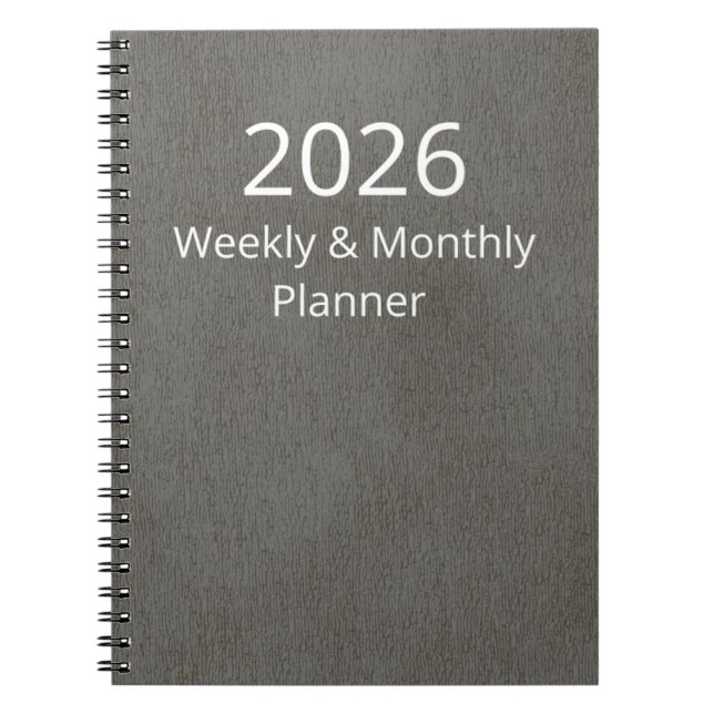 Caderno Espiral Planner 2026 Weekly and Monthly (Frente)
