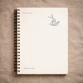 Caderno Espiral Planner de Arte de Linha Minimalista Presente para
