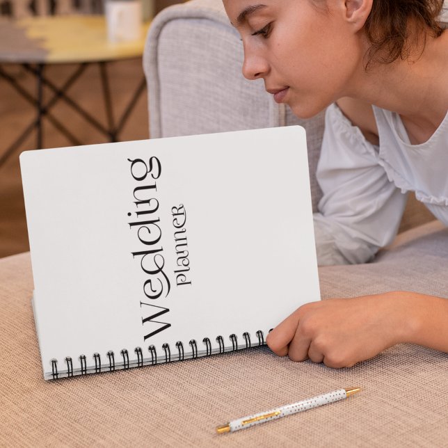 Caderno Espiral Planner de Casamento Elegante (Criador carregado)