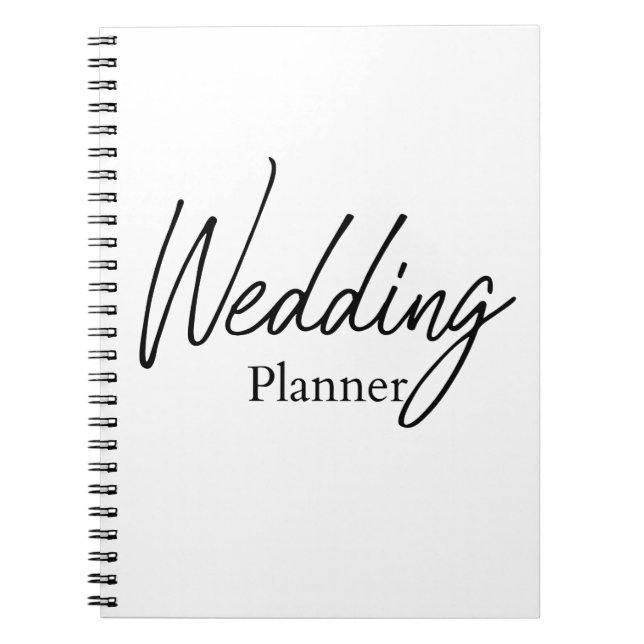 Caderno Espiral Planner de Casamento Elegante (Frente)