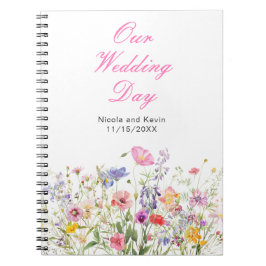 Caderno Espiral Planner de Casamento Floral de Primavera de Flor S