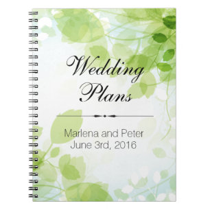 Caderno Espiral Planner de Casamento por Aquarela de primavera