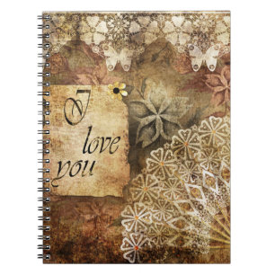 Caderno Espiral Plano de fundo da Vintage