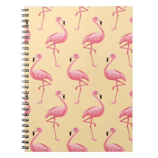 Caderno Espiral Plano de fundo uniforme Flamingo. Afloramento rosa (Frente)