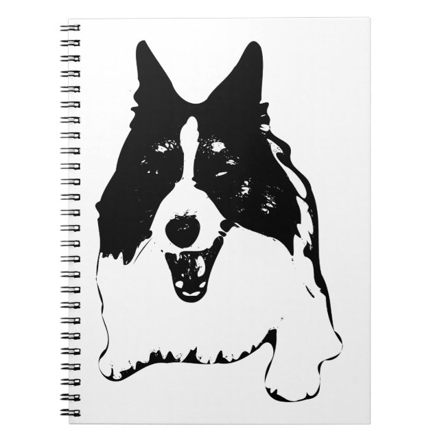 Caderno Espiral Planos ao lado de um Corgi (Frente)