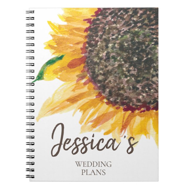 Caderno Espiral Planos de Casamento Amarelo Castanho-Sol Branco (Frente)