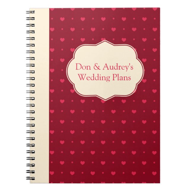 Caderno Espiral Planos de Casamento Personalizáveis (Frente)