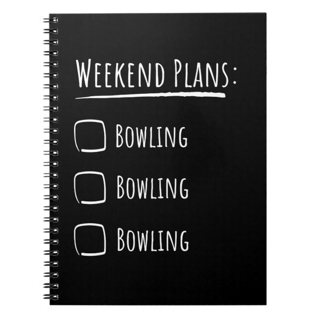 Caderno Espiral Planos de Fim de Semana Boliche (Frente)