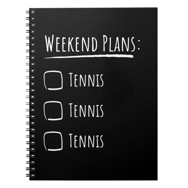 Caderno Espiral Planos de Fim de Semana Tênis (Frente)