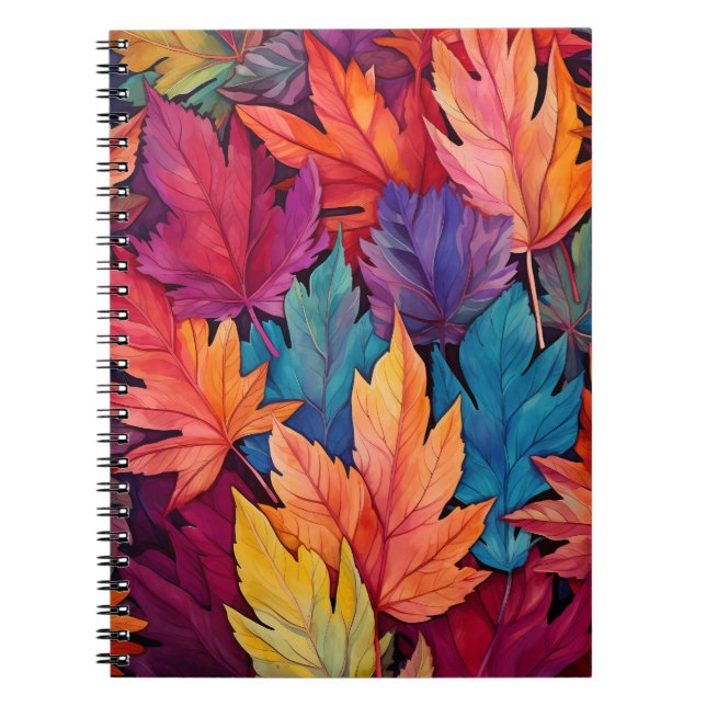 Caderno Espiral Planos de fundo de outono (Frente)