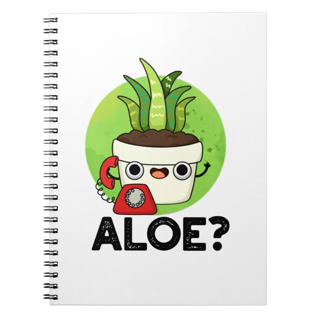 Caderno Espiral Planta de Aloe Engraçada Olá Trocadilho  (Frente)
