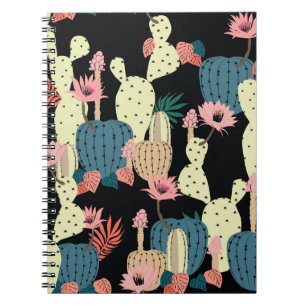 Caderno Espiral Planta De Cactus: Padrão Botânico Vintage