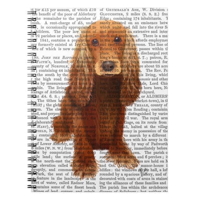 Caderno Espiral Planta de Cocker Spaniel (Frente)