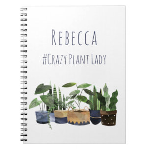 Caderno Espiral Planta de Pote de Planta LoucaNotebook Cactus Gard