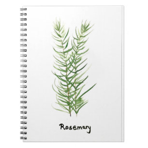 Caderno Espiral Plantas aromáticas rosadas, plantas de jardim de c