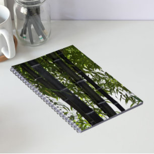 Caderno Espiral Plantas Bambu Pretas Floral