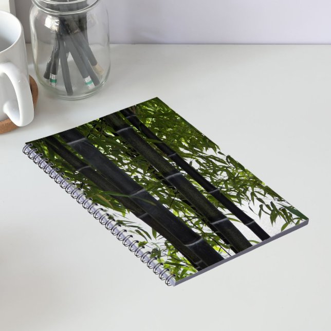 Caderno Espiral Plantas Bambu Pretas Floral (In Situ)