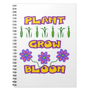Caderno Espiral Plantas Cultivam Bloom Citando Flores Rosa Texto A
