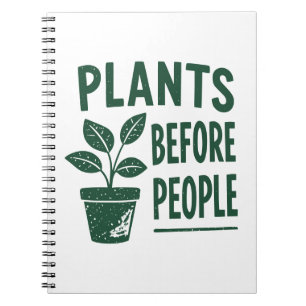Caderno Espiral Plantas Engraçadas Antes das Pessoas Arte de Carim