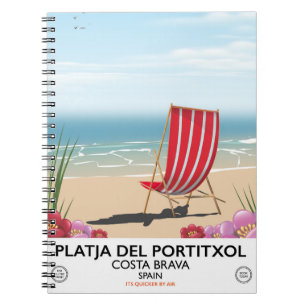 Caderno Espiral Platja del Portitxol, costela Brava, espanha