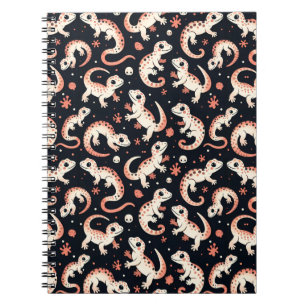 Caderno Espiral Playful Gecko Pattern