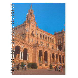 Caderno Espiral Plaza de Espana em Sevilha, Espanha.