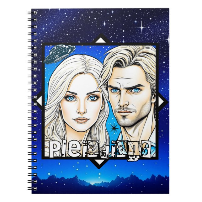 Caderno Espiral Pleiade Extra Terrestrials e OVNI (Frente)