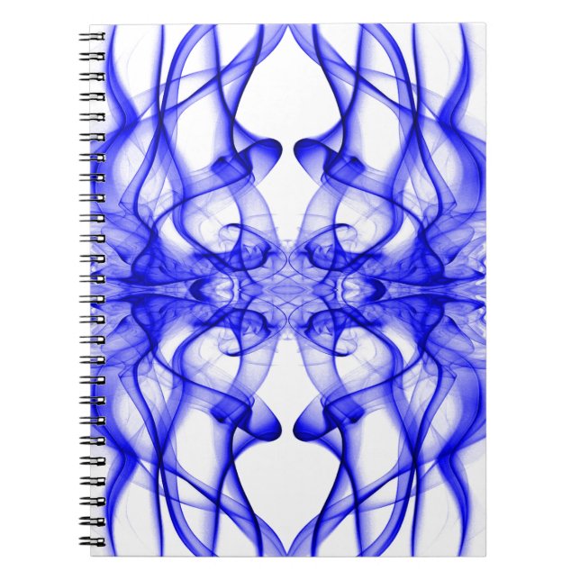 Caderno Espiral Plumas de Fumaça Azul sobre branco (Frente)