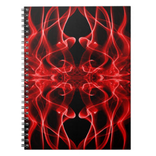 Caderno Espiral Plumas de Fumaça Vermelha - em Preto