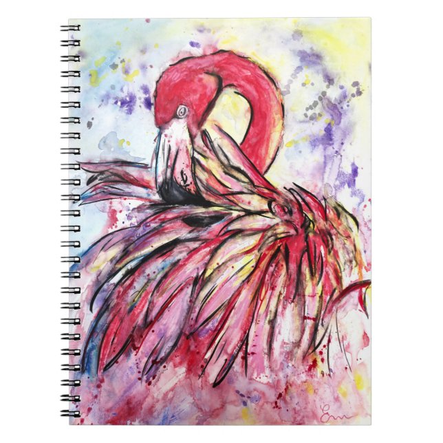 Caderno Espiral Plumes au rose (Frente)