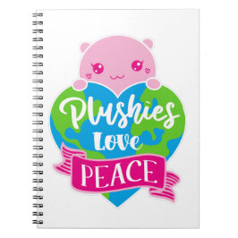 Caderno Espiral Plushies Love Peace | Terra do Coração de Kawaii C
