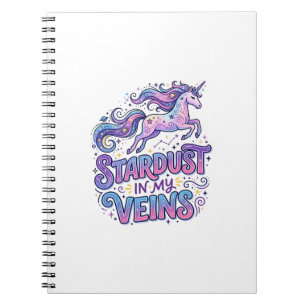 Caderno Espiral Pó de Estrela de Unicórnio em Minhas Veias Present