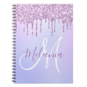 Caderno Espiral Pó de Lavanda Roxo Metálico Personalizado