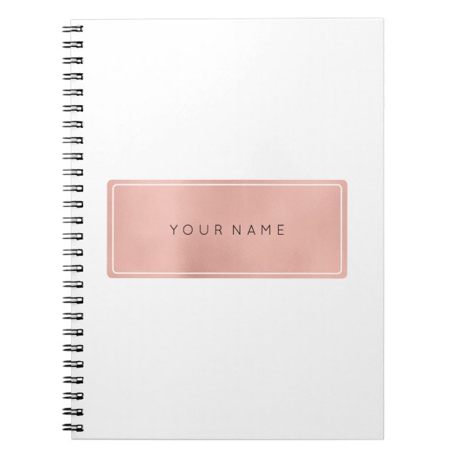 Caderno Espiral Pó Dourado Rosa Retangular Rosa Retangular Metálic (Frente)