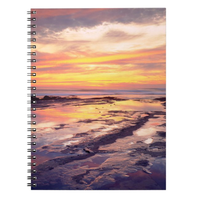 Caderno Espiral poças de maré das Sunset Cliffs (Frente)