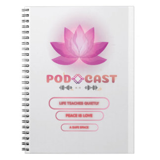 Caderno Espiral Podcast espalha roxo