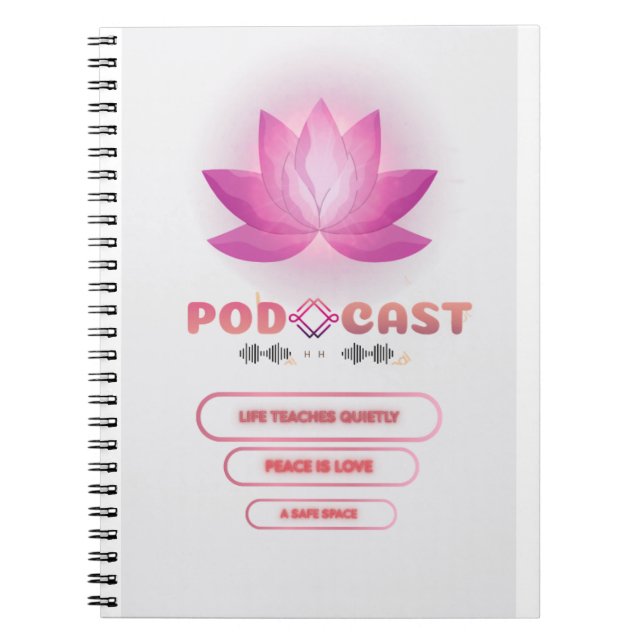 Caderno Espiral Podcast espalha roxo (Frente)