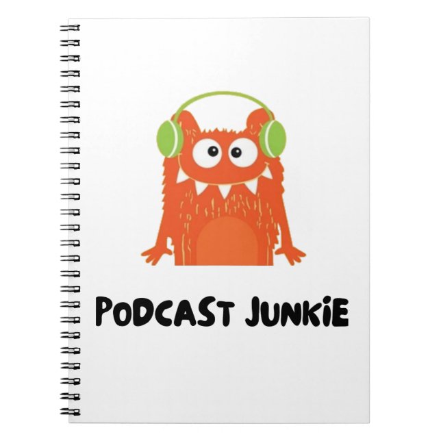 Caderno Espiral Podcast junkie (Frente)