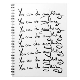 Caderno Espiral PODE FAZER QUALQUER COISA! Citação inspiradora